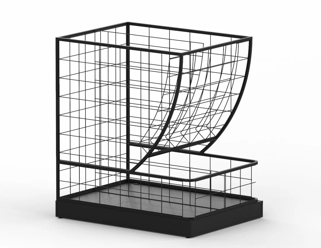 Wire Pillow Display Rack — Modern Black Retail Bin