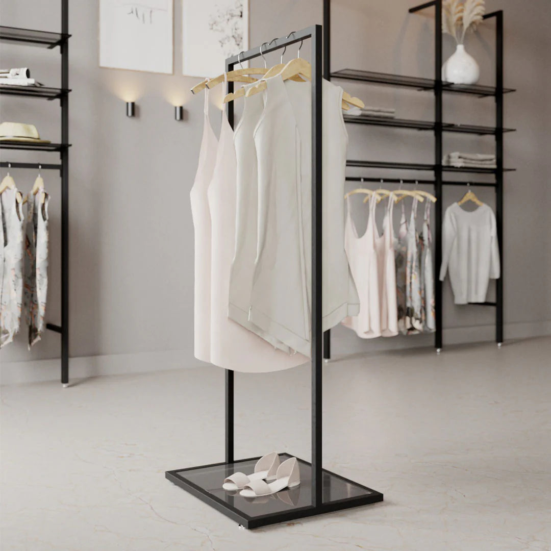 Luxe Freestanding Garment Rack 5ft — Modern Minimalist Clothing Display