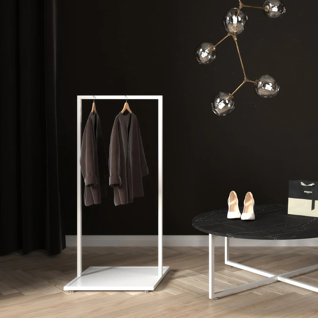 Luxe Freestanding Garment Rack 5ft — Modern Minimalist Clothing Display