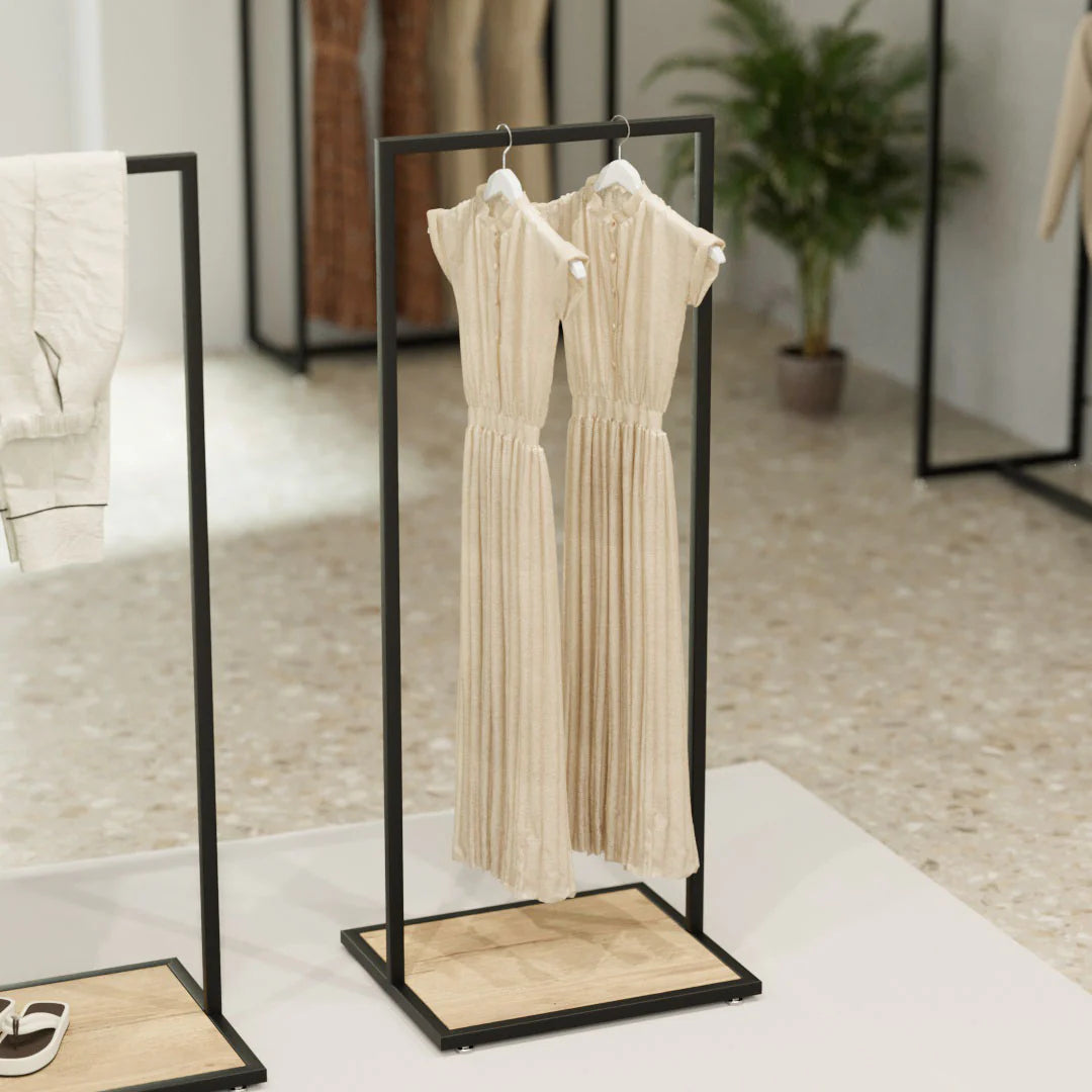 Luxe Freestanding Garment Rack 5ft — Modern Minimalist Clothing Display