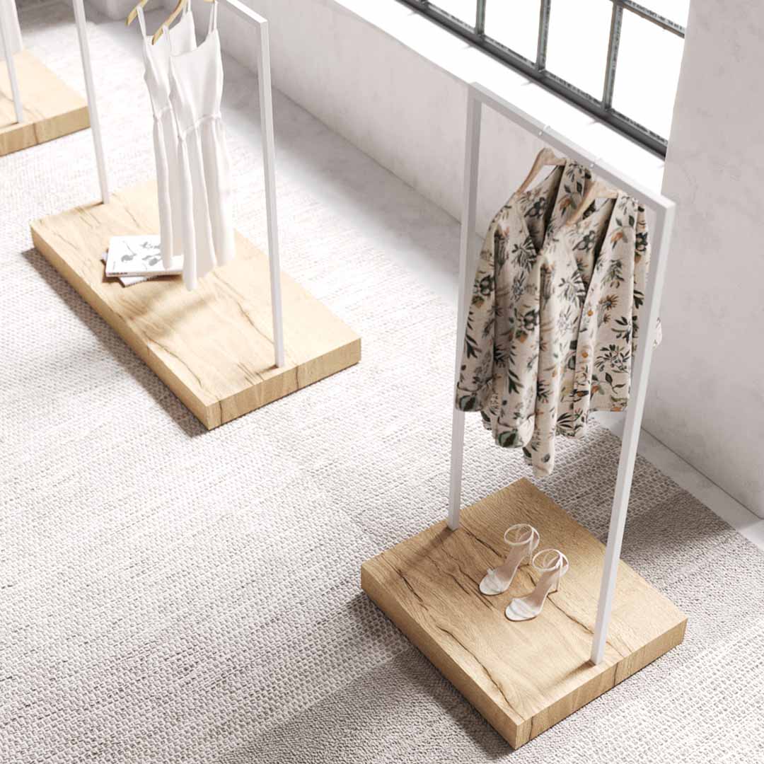 Luxe Freestanding Garment Rack 6ft — Modern Minimalist Clothing Display