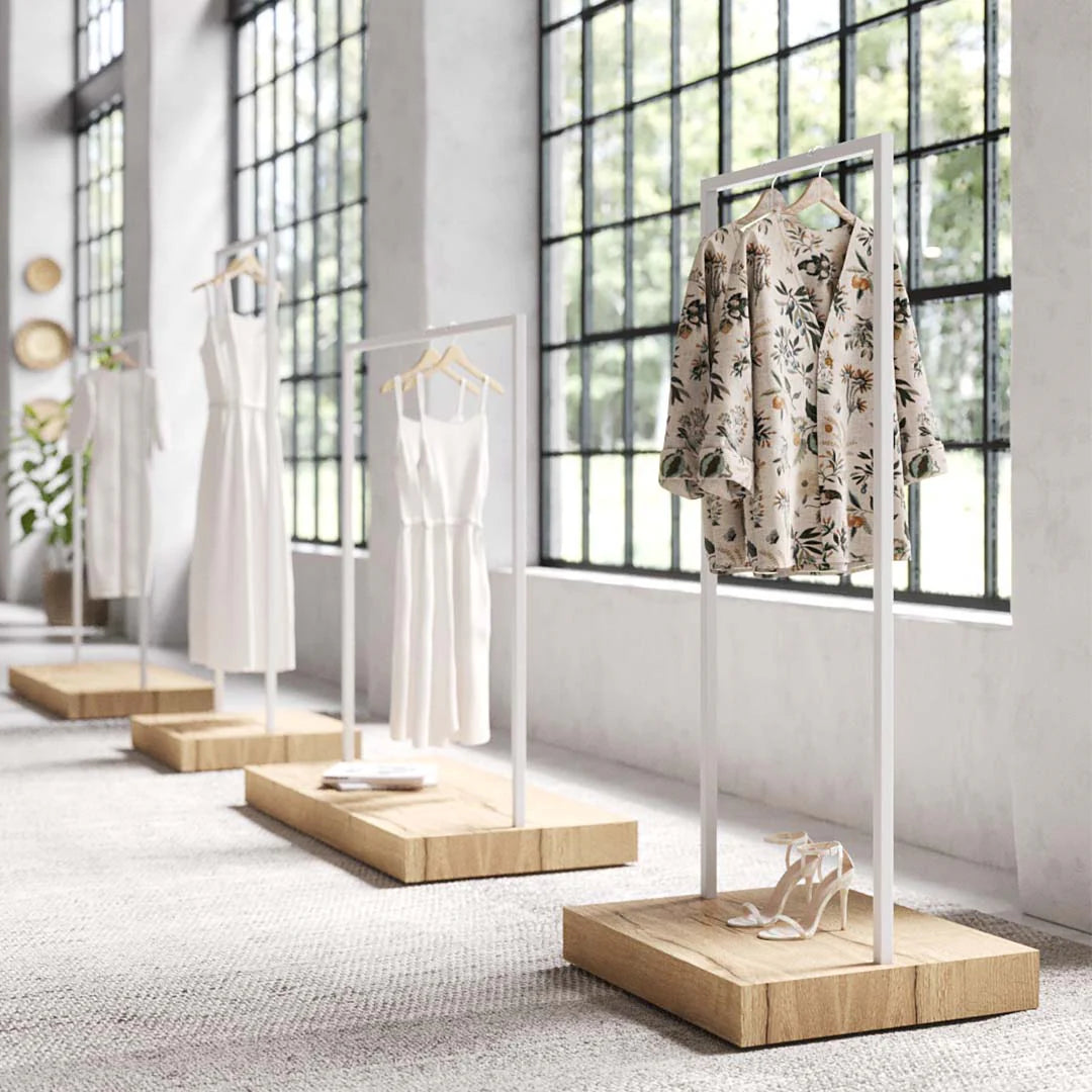 Luxe Freestanding Garment Rack 6ft — Modern Minimalist Clothing Display