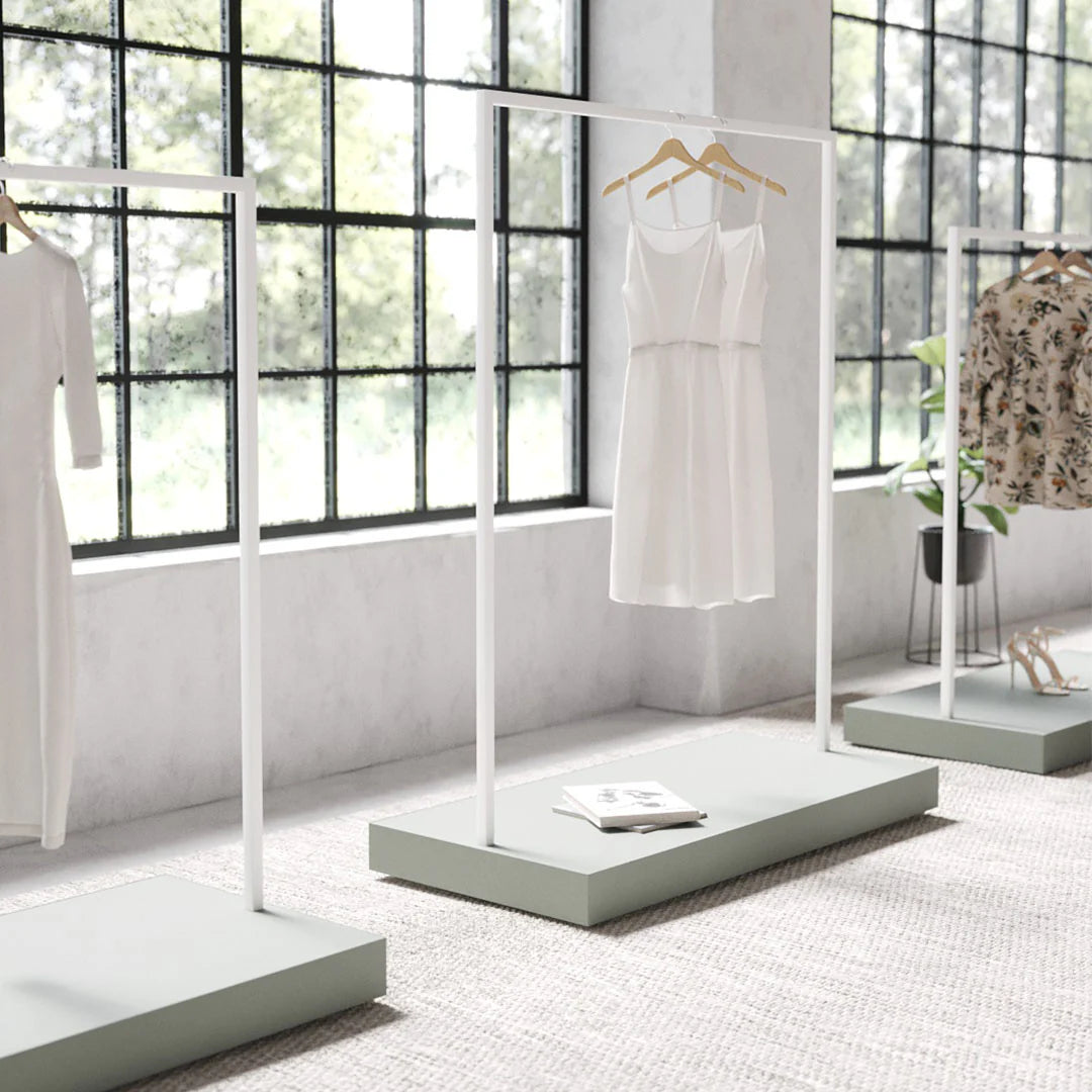Luxe Freestanding Garment Rack 6ft — Modern Minimalist Clothing Display