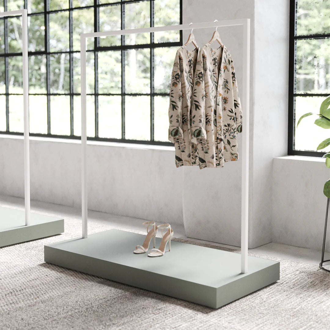 Luxe Freestanding Garment Rack 6ft — Modern Minimalist Clothing Display