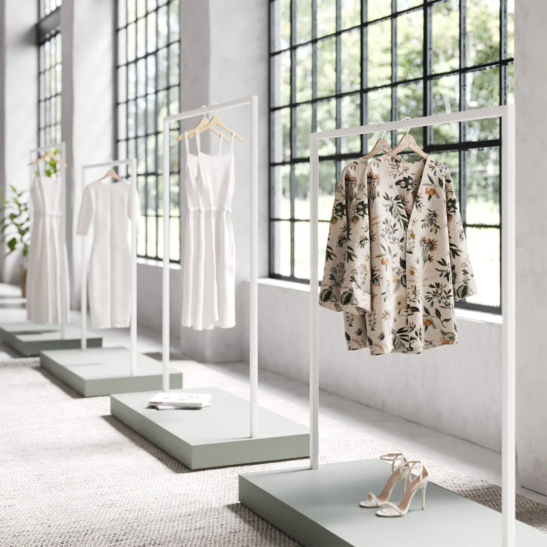 Luxe Freestanding Garment Rack 6ft — Modern Minimalist Clothing Display