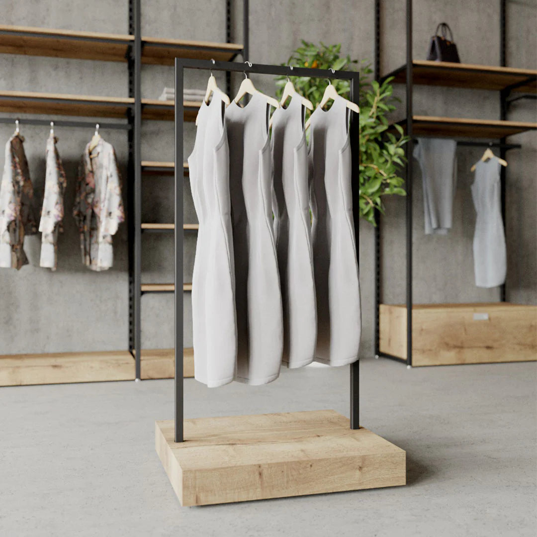 Luxe Freestanding Garment Rack 6ft — Modern Minimalist Clothing Display