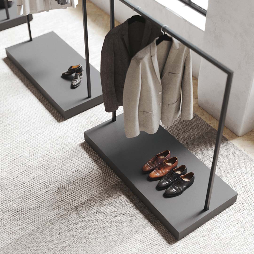 Luxe Freestanding Garment Rack 6ft — Modern Minimalist Clothing Display