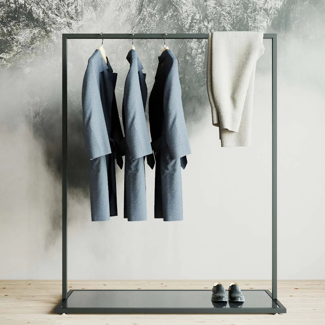 Luxe Freestanding Garment Rack 10ft — Modern Minimalist Clothing Display