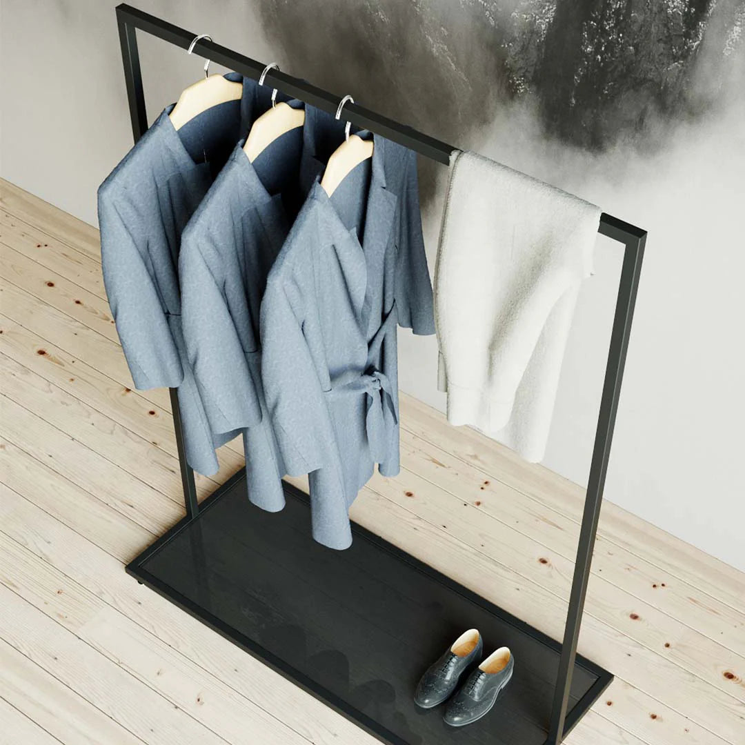 Luxe Freestanding Garment Rack 10ft — Modern Minimalist Clothing Display