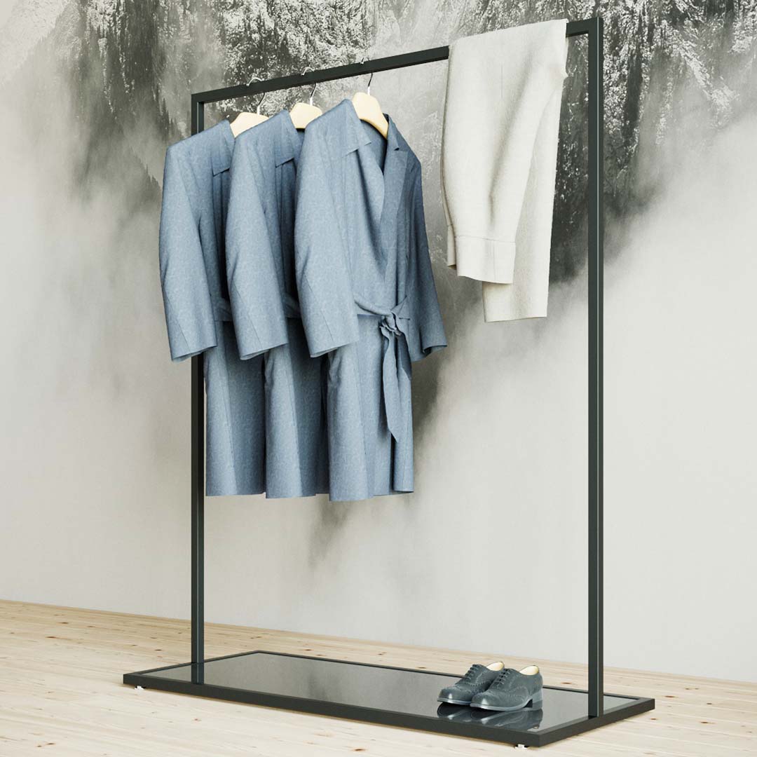 Luxe Freestanding Garment Rack 10ft — Modern Minimalist Clothing Display
