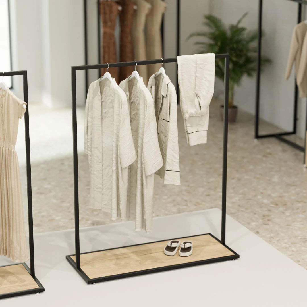 Luxe Freestanding Garment Rack 10ft — Modern Minimalist Clothing Display