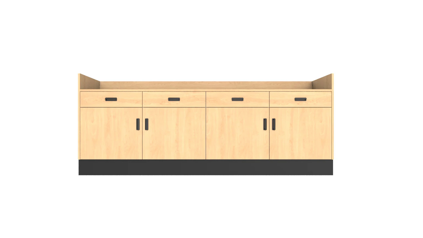 CHECKOUT -Deluxe Point of Sale Counter — 8ft Recessed Top Retail Checkout Counter