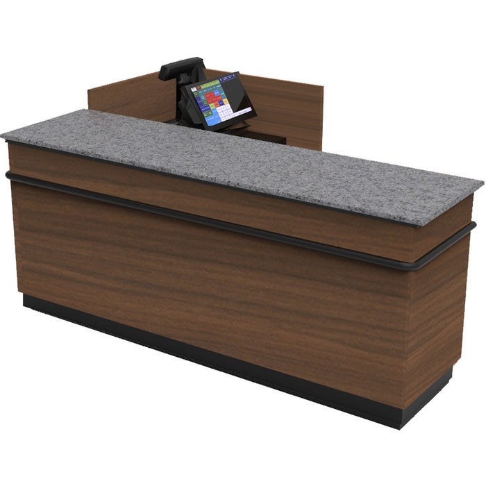 CHECKOUT - L-Shaped Point of Sale Counter — 6ft  Wood Retail Checkout Counter