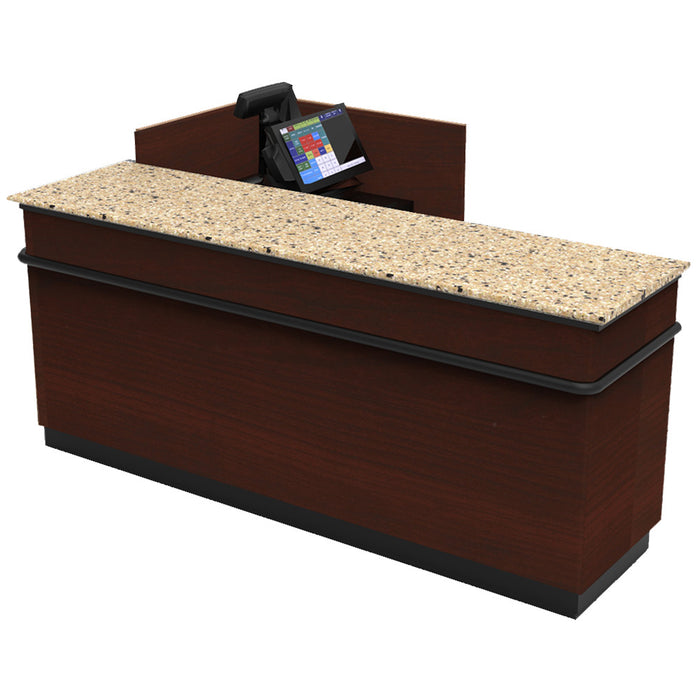 CHECKOUT - L-Shaped Point of Sale Counter — 6ft  Wood Retail Checkout Counter
