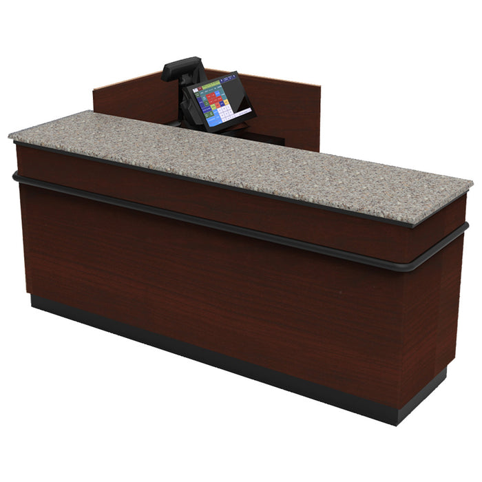 CHECKOUT - L-Shaped Point of Sale Counter — 6ft  Wood Retail Checkout Counter