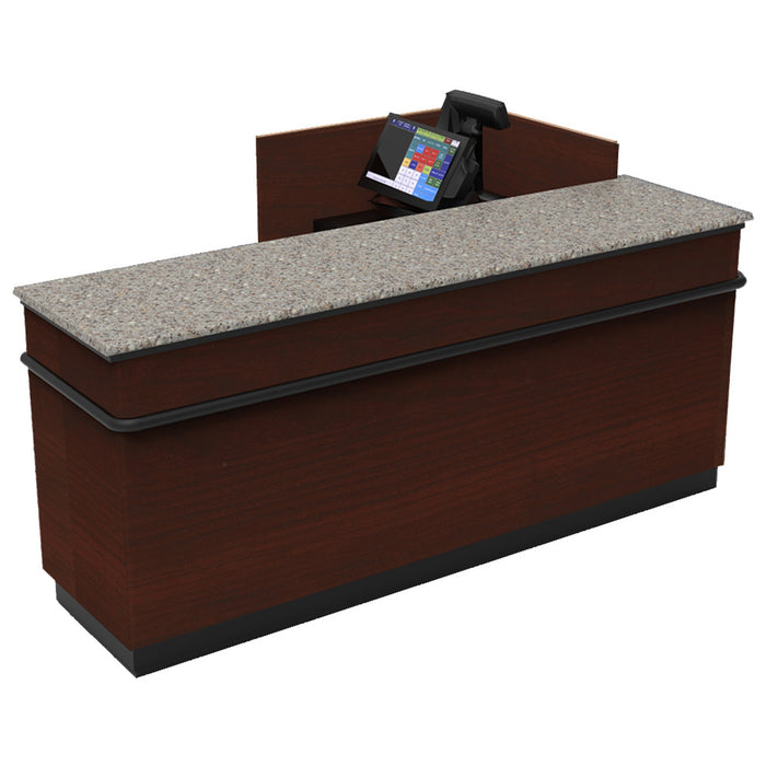 CHECKOUT - L-Shaped Point of Sale Counter — 6ft  Wood Retail Checkout Counter