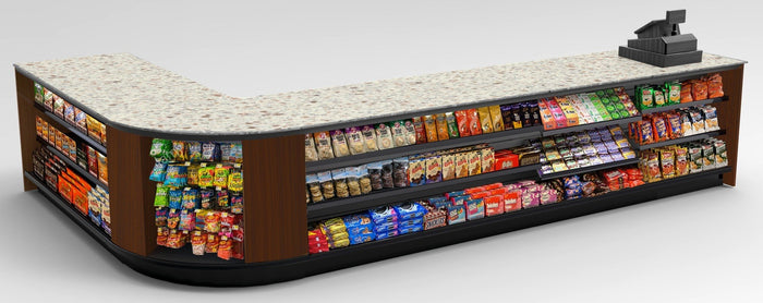 CHECKOUT - L-Shaped Point of Sale Counter — Modern Retail Checkout Display Counter