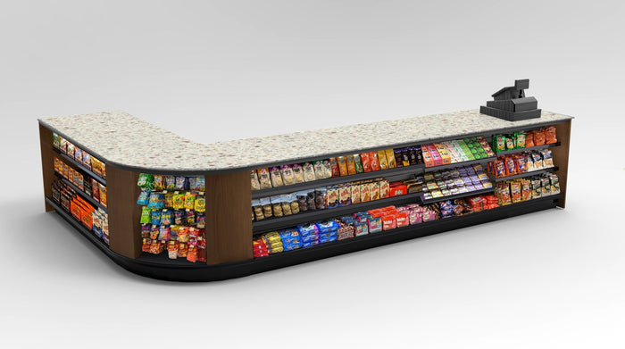 CHECKOUT - L-Shaped Point of Sale Counter — Modern Retail Checkout Display Counter