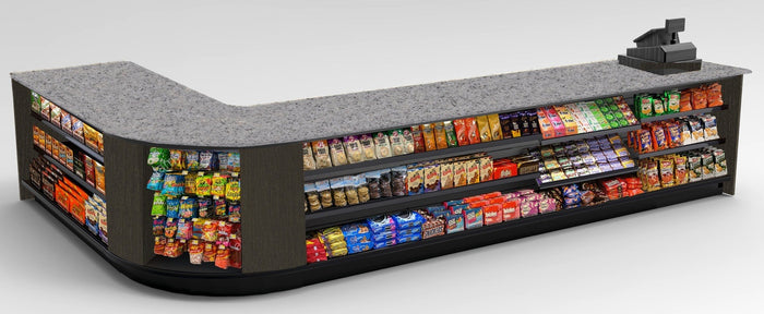CHECKOUT - L-Shaped Point of Sale Counter — Modern Retail Checkout Display Counter