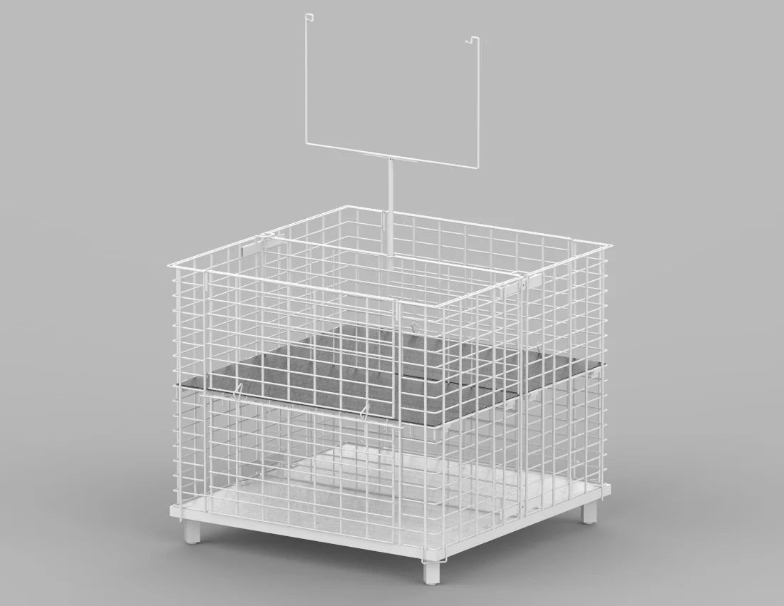 Adjustable Metal Dump Bin with Sign Holder — Heavy-Duty Retail Display Basket