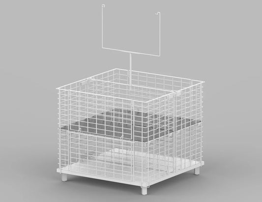 Adjustable Metal Dump Bin with Sign Holder — Heavy-Duty Retail Display Basket