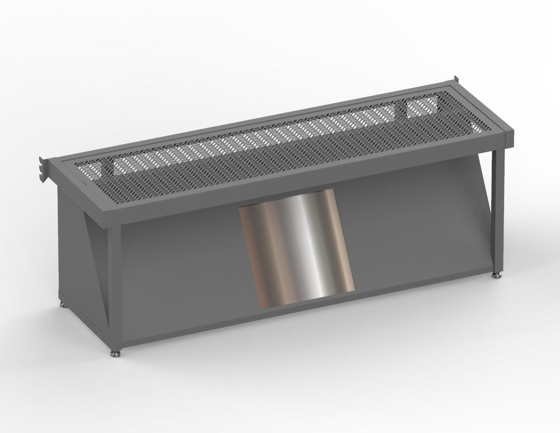 Modern Shoe Gondola Display — Industrial Metal Retail Fixture