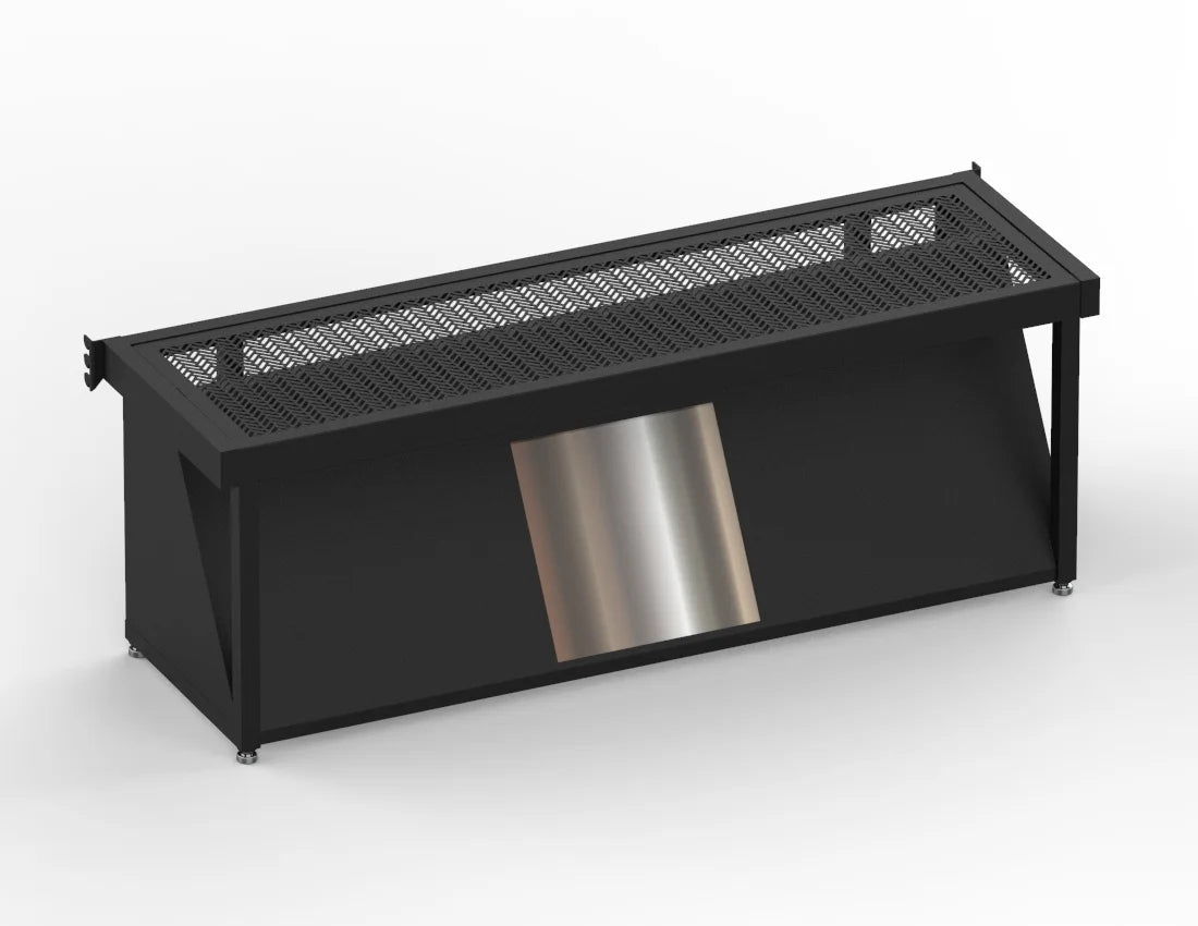 Modern Shoe Gondola Display — Industrial Metal Retail Fixture