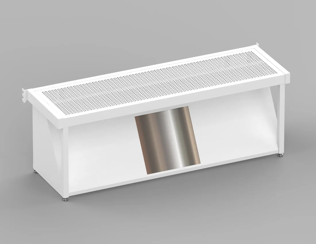 Modern Shoe Gondola Display — Industrial Metal Retail Fixture