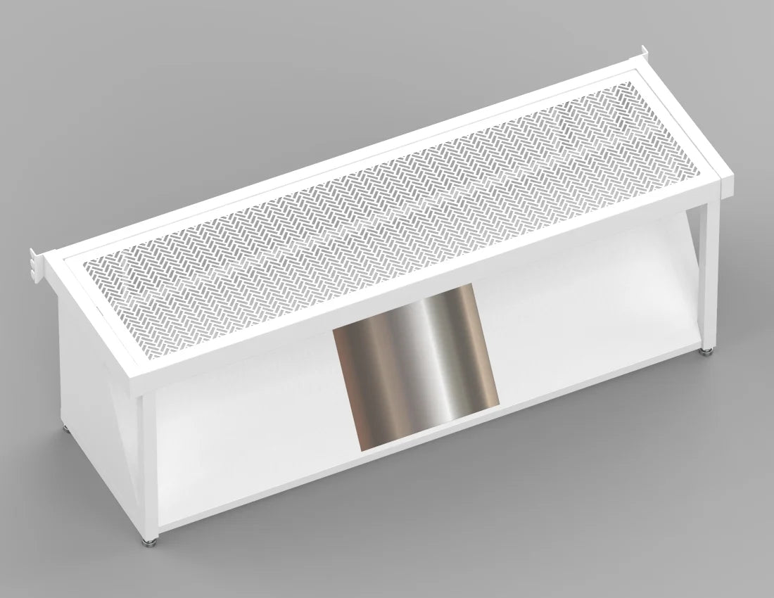 Modern Shoe Gondola Display — Industrial Metal Retail Fixture