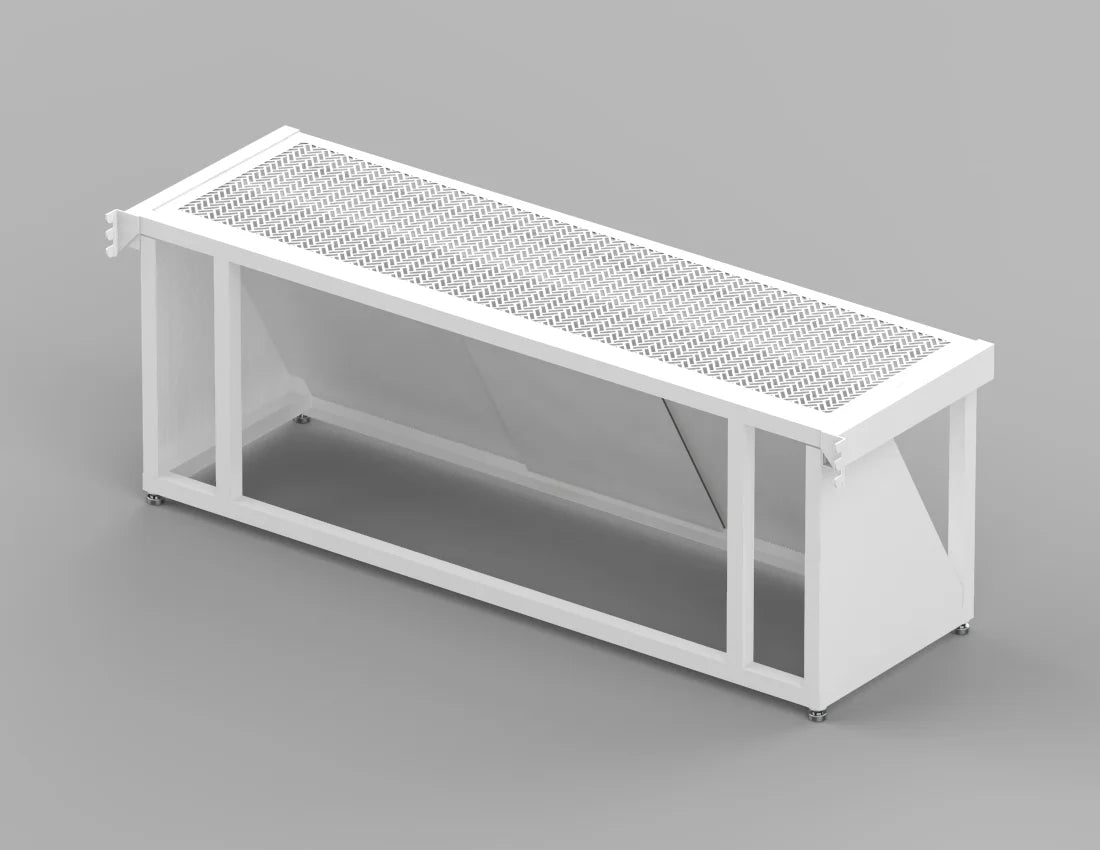 Modern Shoe Gondola Display — Industrial Metal Retail Fixture