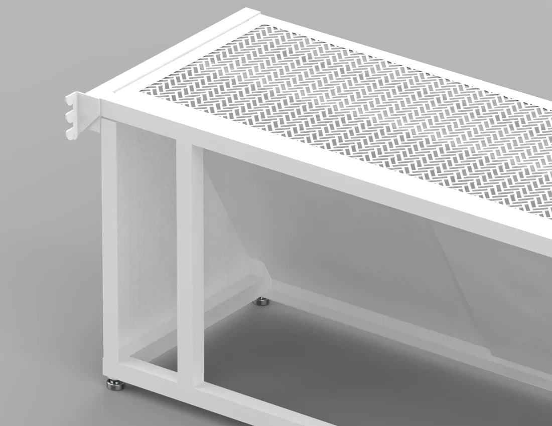 Modern Shoe Gondola Display — Industrial Metal Retail Fixture