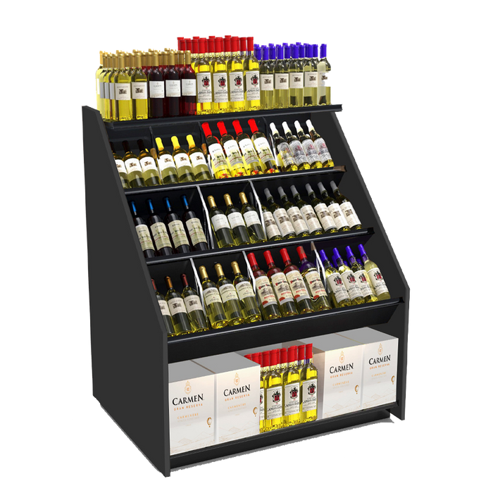 RACK - 3-Tier Tilted Wine Rack Display