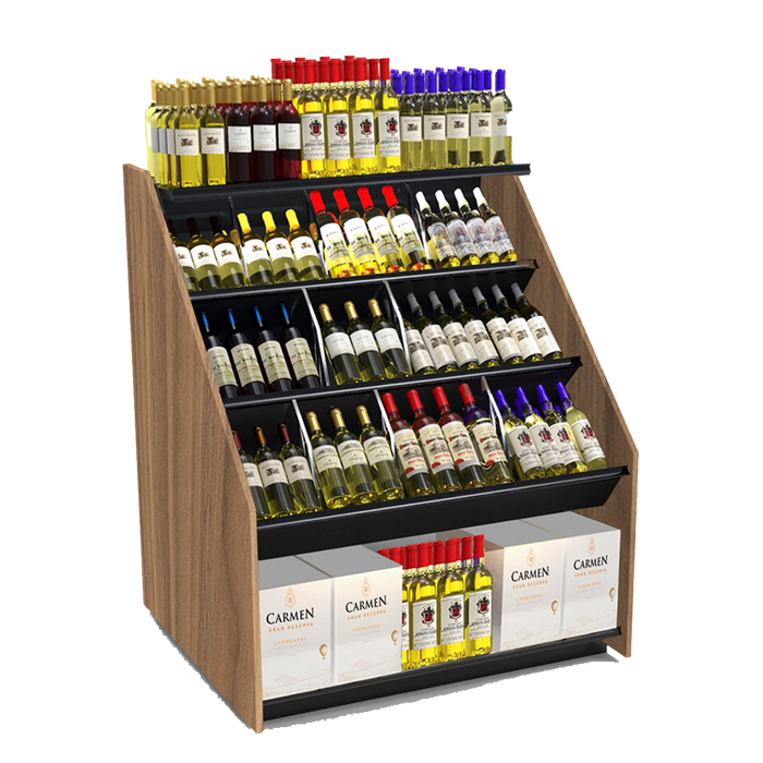 RACK - 3-Tier Tilted Wine Rack Display