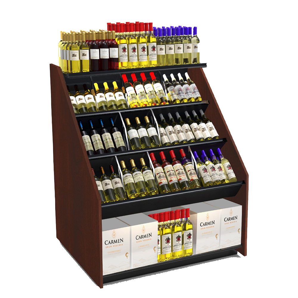 RACK - 3-Tier Tilted Wine Rack Display