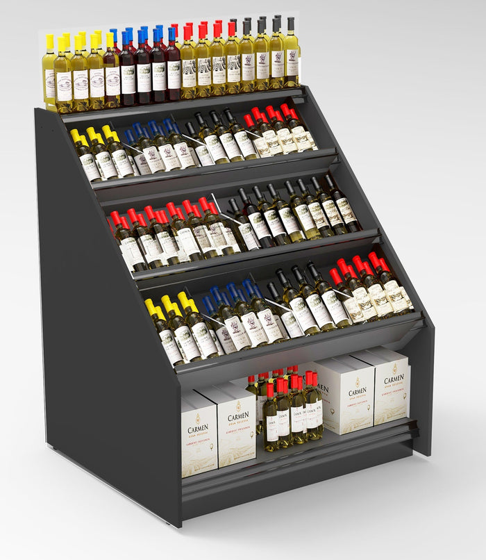 RACK - 3-Tier Tilted Wine Rack Display