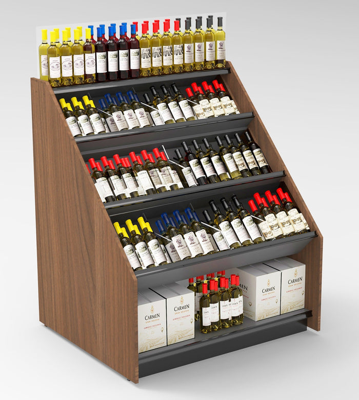 RACK - 3-Tier Tilted Wine Rack Display