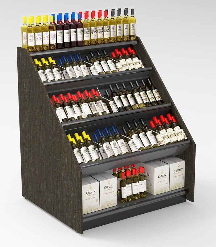 RACK - 3-Tier Tilted Wine Rack Display