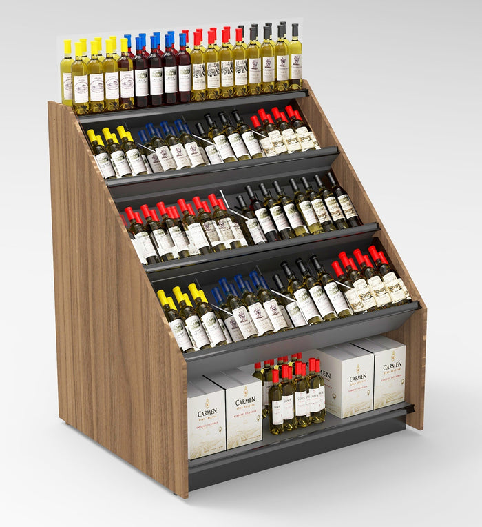 RACK - 3-Tier Tilted Wine Rack Display