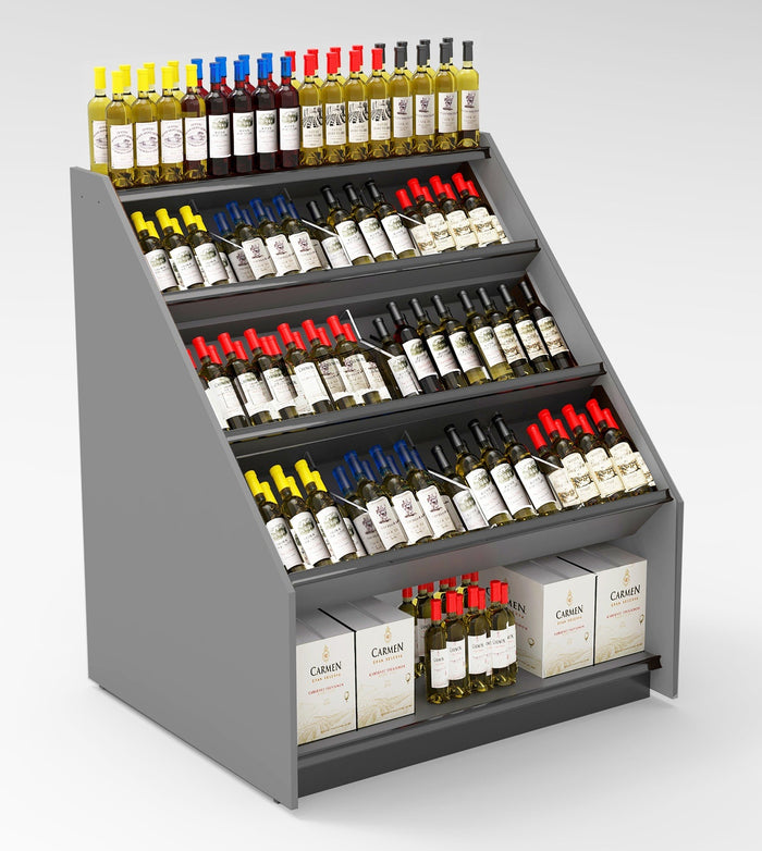 RACK - 3-Tier Tilted Wine Rack Display