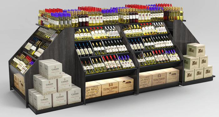 RACK - 3-Tier Tilted Wine Rack Display