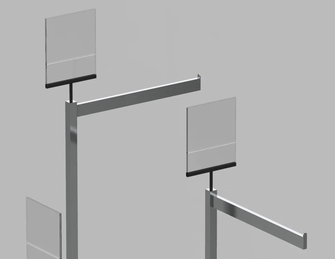 Double 4-Way Adjustable Garment Rack with Sign Holders — Premium Retail Display Stand