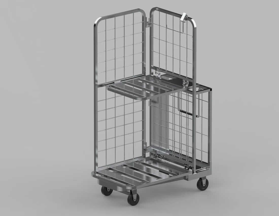 Heavy-Duty Rocket Cart — Industrial Folding Roll Cage Trolley with Wheels