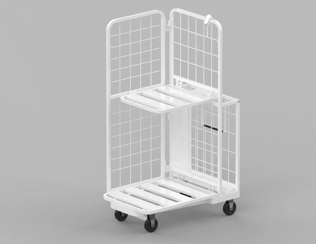 Heavy-Duty Rocket Cart — Industrial Folding Roll Cage Trolley with Wheels