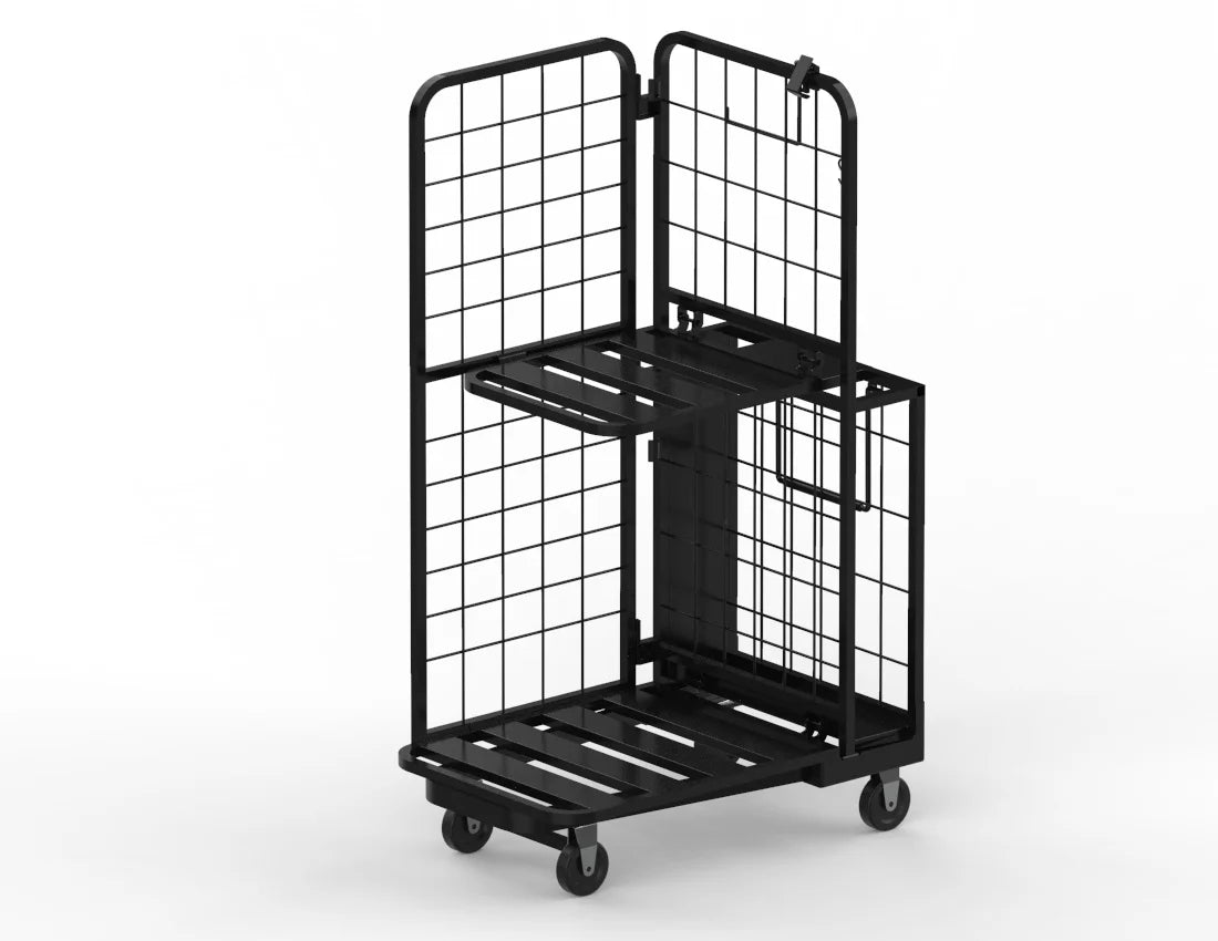 Heavy-Duty Rocket Cart — Industrial Folding Roll Cage Trolley with Wheels