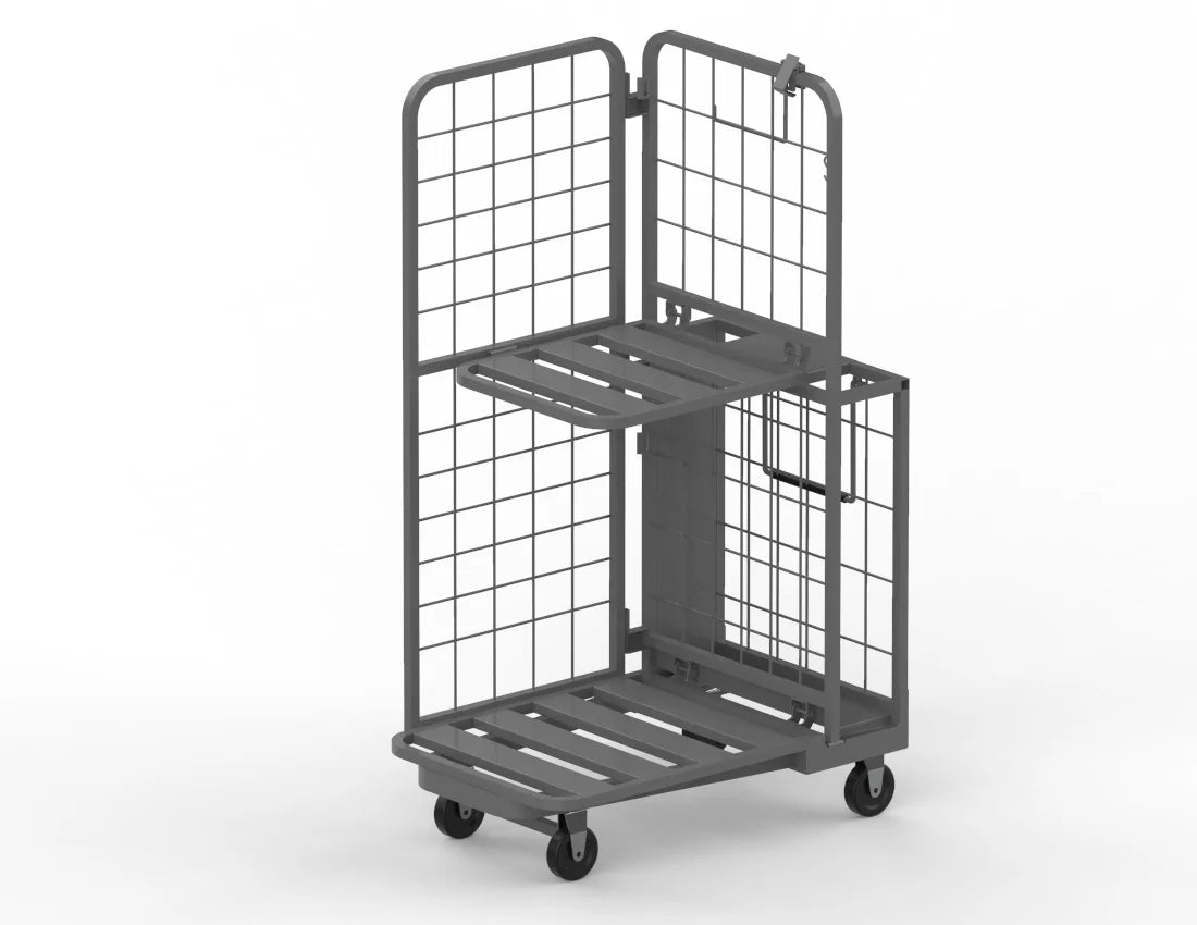 Heavy-Duty Rocket Cart — Industrial Folding Roll Cage Trolley with Wheels