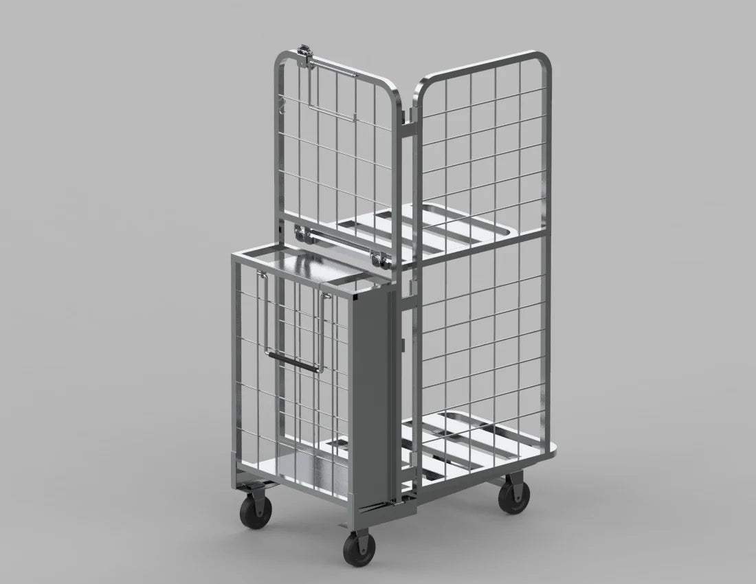 Heavy-Duty Rocket Cart — Industrial Folding Roll Cage Trolley with Wheels