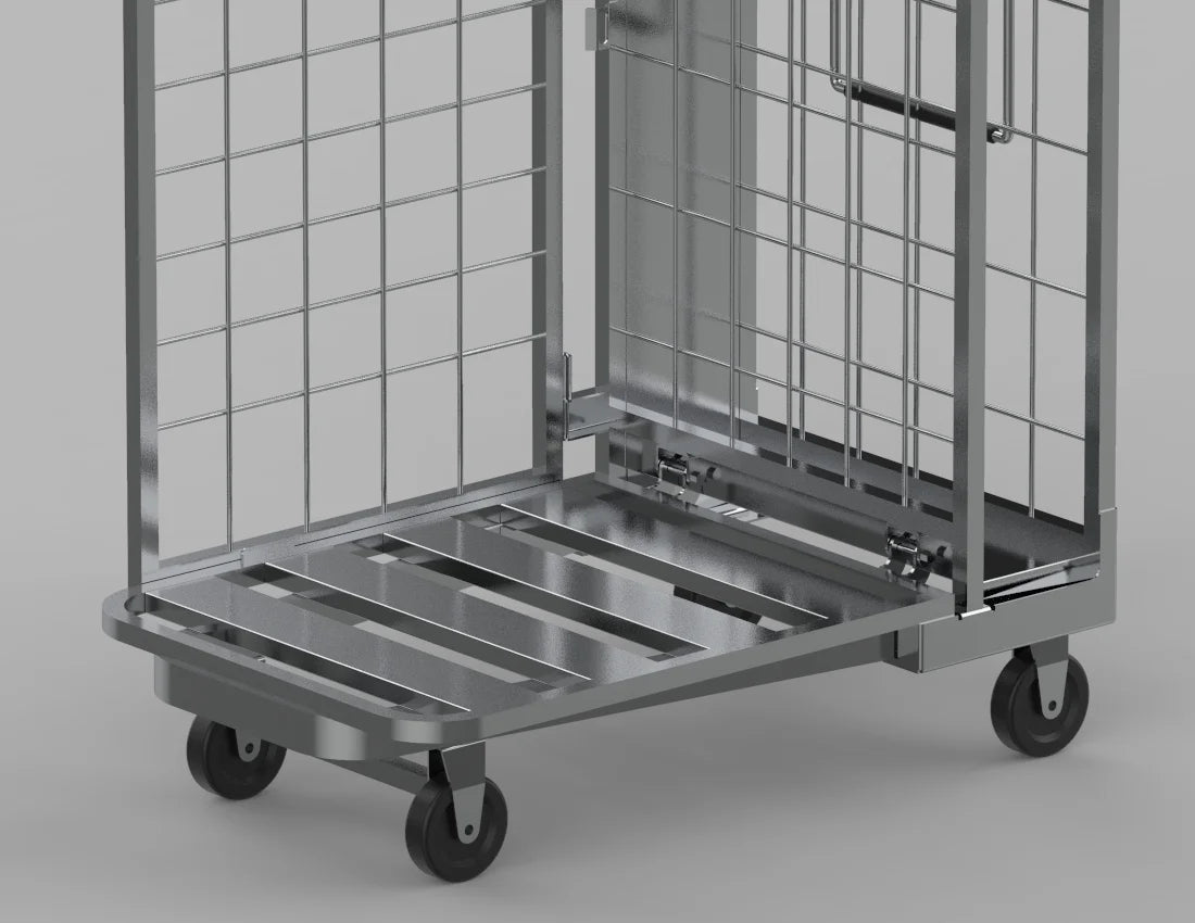 Heavy-Duty Rocket Cart — Industrial Folding Roll Cage Trolley with Wheels