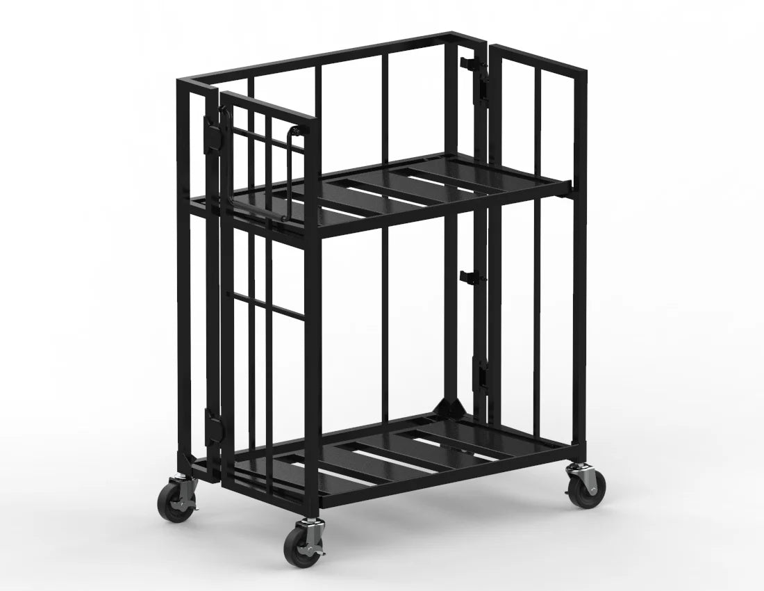 Heavy-Duty Tote Cart — Industrial Two-Tier Rolling Storage Trolley