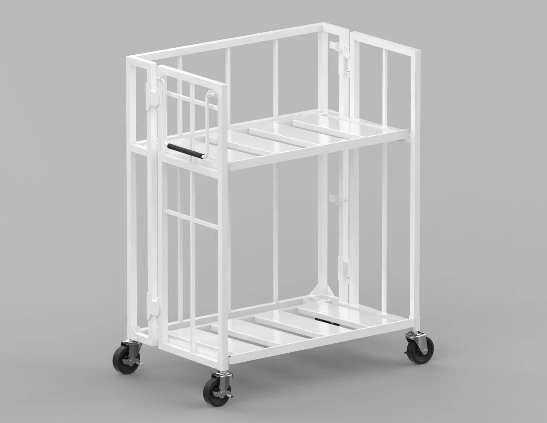 Heavy-Duty Tote Cart — Industrial Two-Tier Rolling Storage Trolley