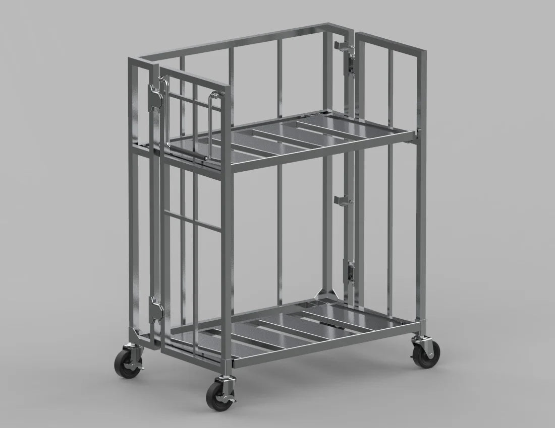 Heavy-Duty Tote Cart — Industrial Two-Tier Rolling Storage Trolley